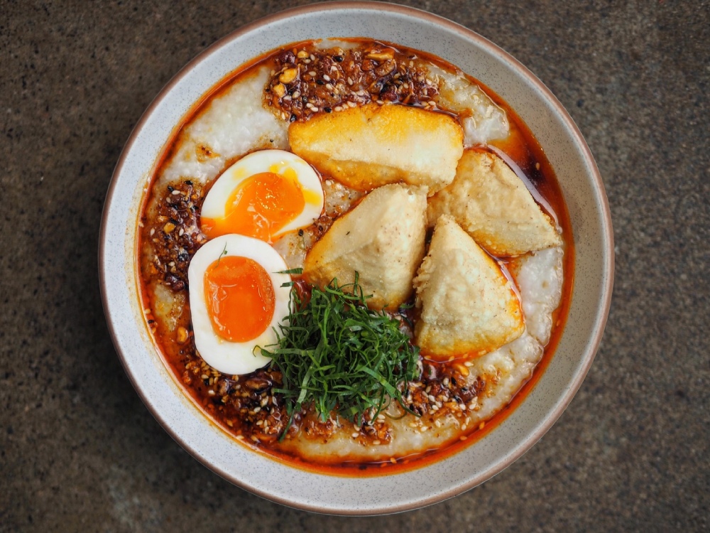 Flavourful Asian breakfast dish, congee at 5 Little Pigs in Huskisson.