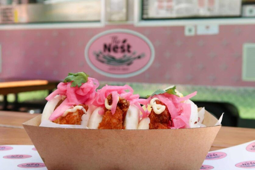 Bao buns at The Nest food truck at Flamin Galah Brewing Co.