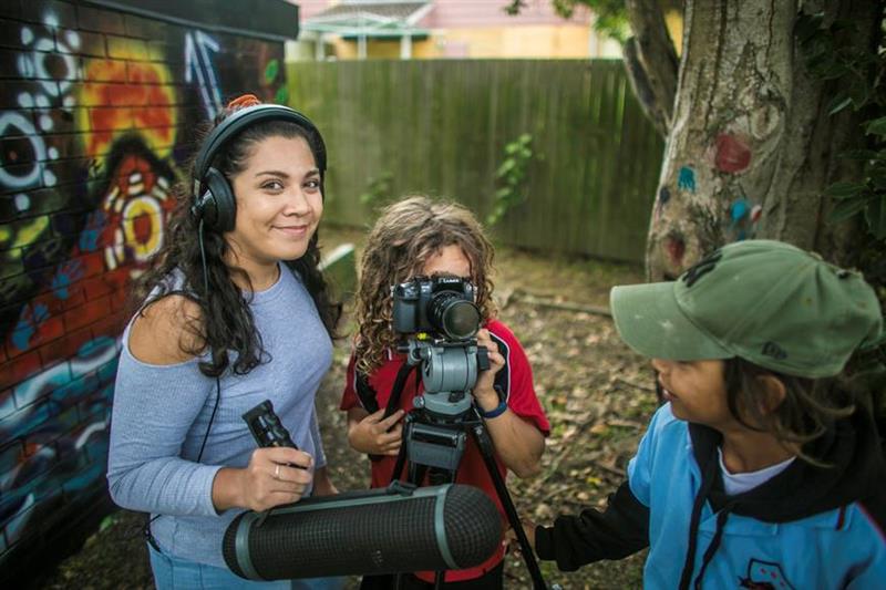 Shaniece Igano at work on a film around eight years ago. 