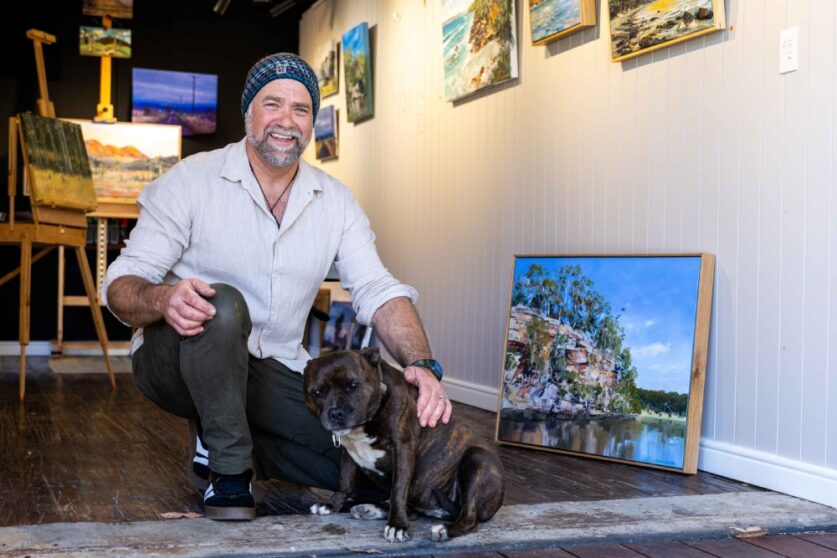 James Dicker, landscape painter in Tomerong at his open studio on the Jervis Bay Arts Trail. Photo Tania Genoves