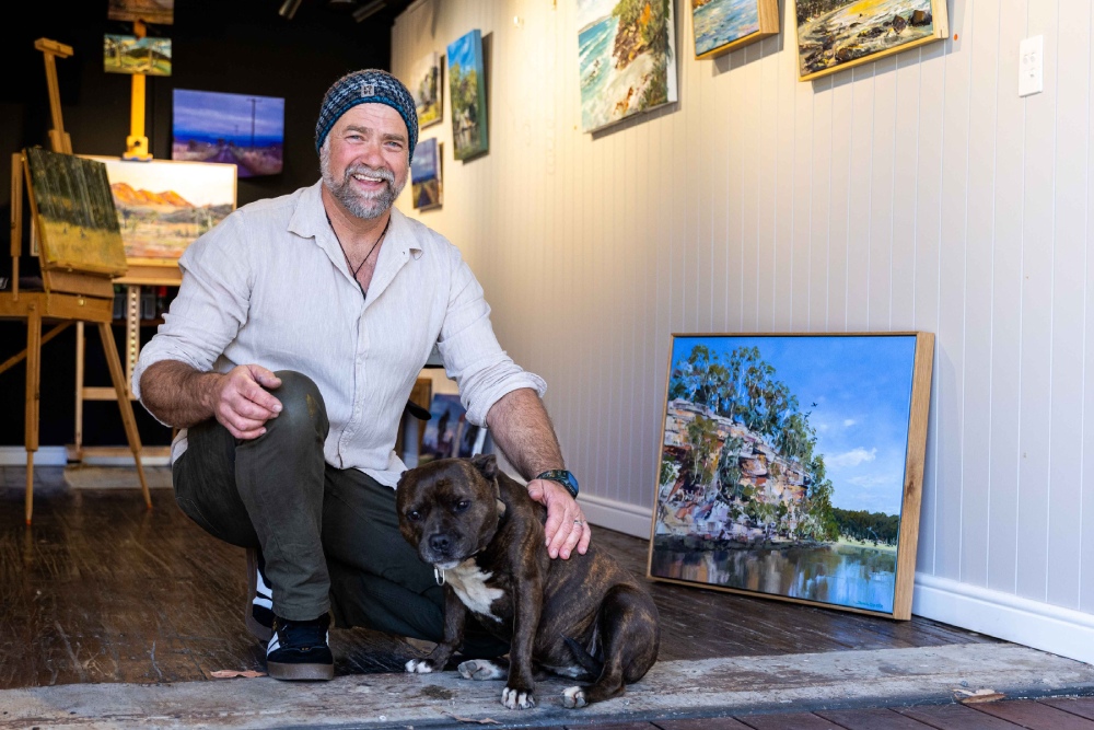 James Dicker, landscape painter in Tomerong at his open studio on the Jervis Bay Arts Trail. Photo Tania Genoves