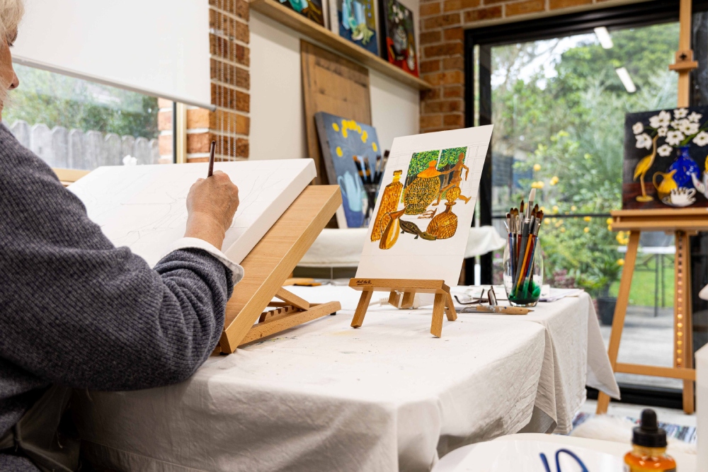 Victoria composes objects to paint, often from a photograph. Photo Tania Genoves