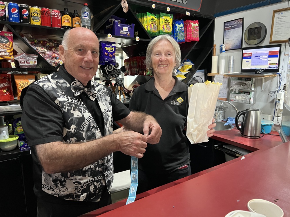 Huskisson Pictures proprietors Peter and Jan Cotter provide a nostalgic movie experience. Photo: Samantha Tannous
