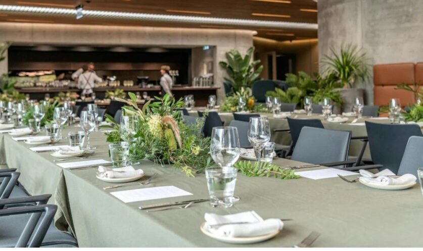 Long dining table set for the Autumn Celebration of Food at Willinga Park.