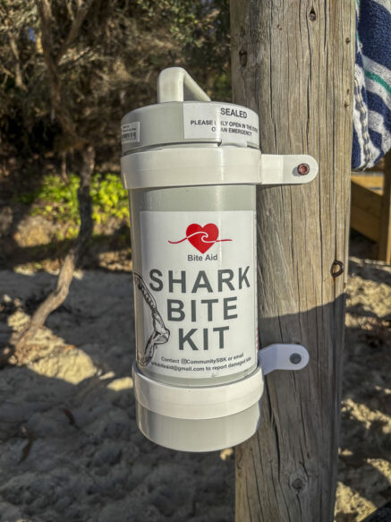 Close-up of the Huskisson Beach Shark Bite Kit.