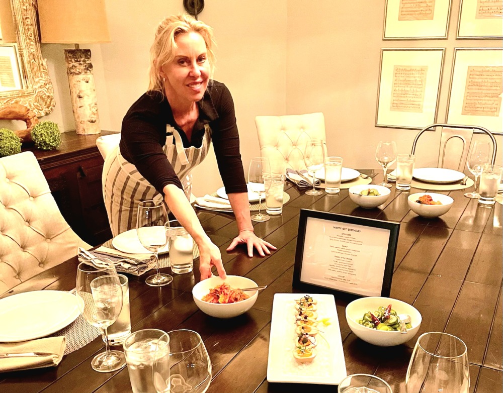 Chef Justine Whitney prepares the seasonal table for a Carramar Kitchen cooking class in Cambewarra.