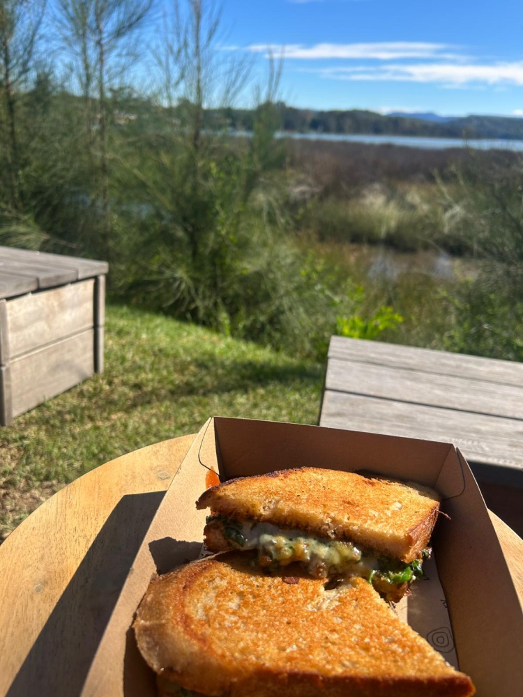 The inventive cheeseboard toastie at Lagom Bakery in Burrill Lake.