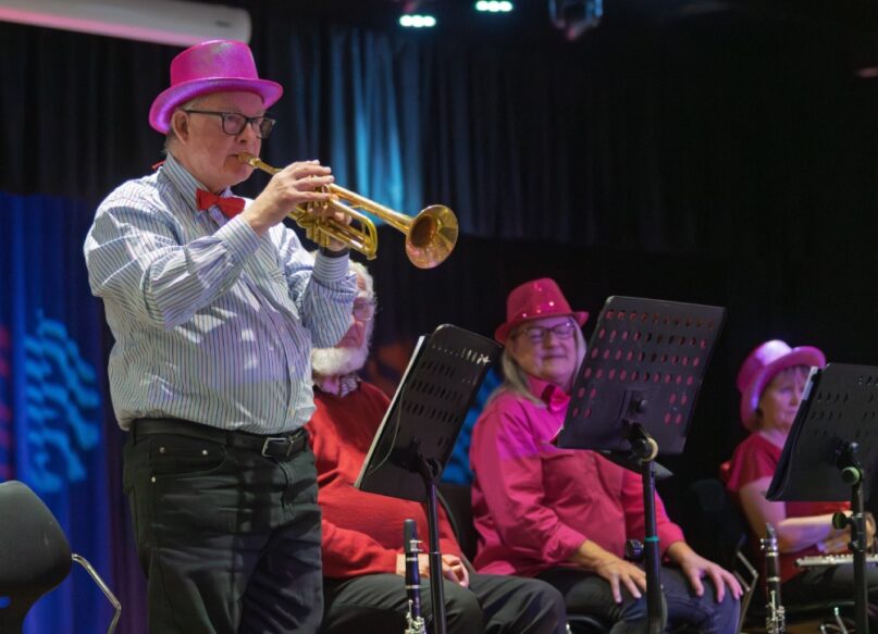 Colin Thompson plays with Milton Ulladulla Symphony Orchestra in concert. Photo Jim Vouden