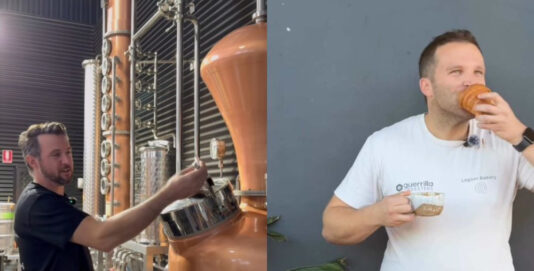 Terry Robinson (L) and Jon Reeve talk up their collaboration in a Facebook video for Booze & Bakes in Burrill Lake this Sunday.