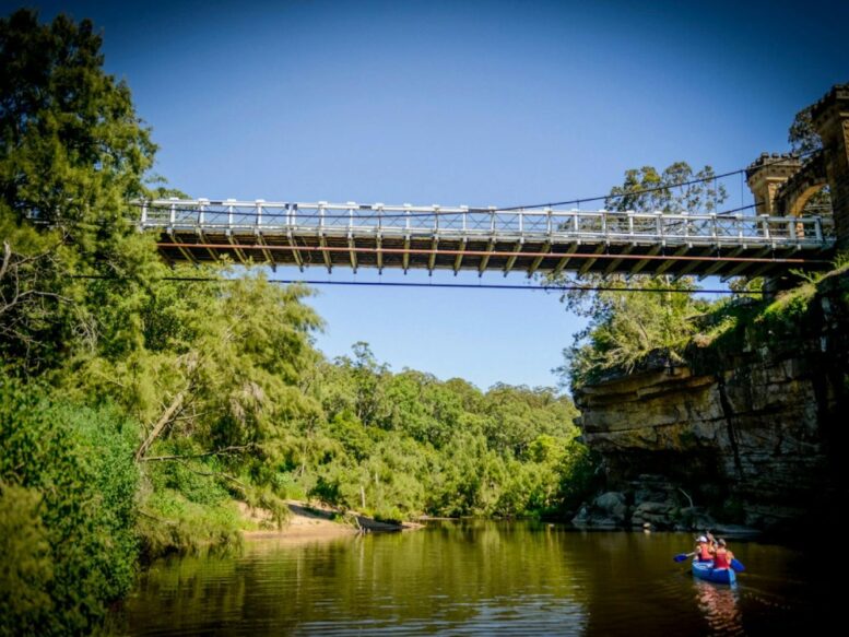 The Shoalhaven River under Hampden Bridge at Kangaroo Valley