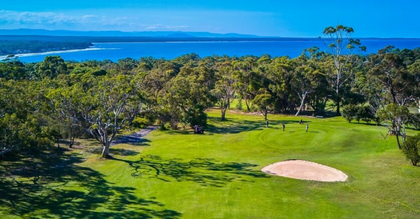 Aerial view of the Vincentia golf course which is in need of volunteers for working bees